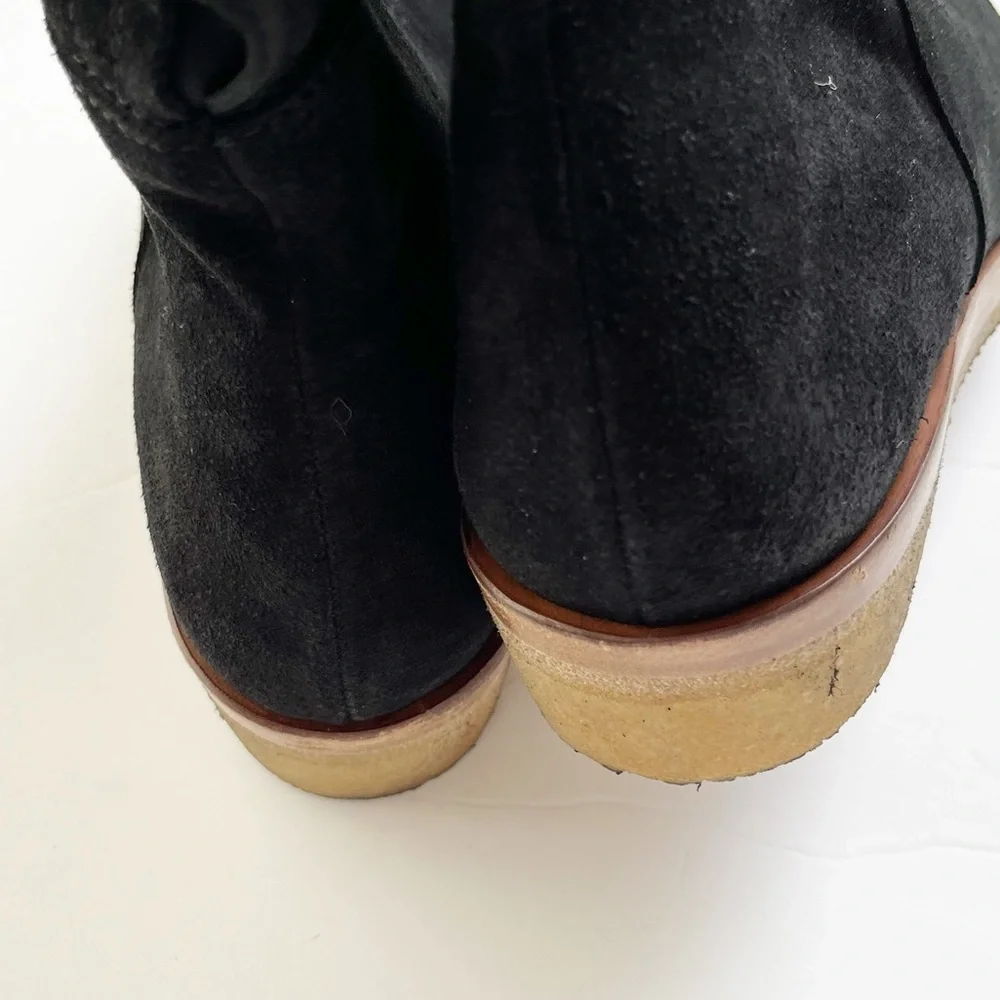 Free People Banks Over-The-Knee Black Suede Boots Sz 39.5